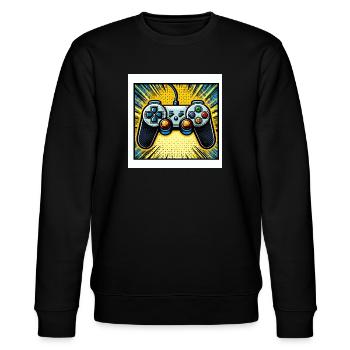 Gamer Controller Gaming Gamer Geschenk Spruch - Stanley/Stella Unisex Bio-Sweatshirt CHANGER  - Schwarz - Vorne - Nik (191cm) & Marisol (170cm)