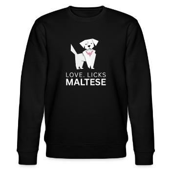 Love Licks Maltese - Amoureux des chiens en papier découpé - Sweat bio CHANGER Stanley/Stella Unisexe - noir - Devant - Nik (191cm) & Marisol (170cm)