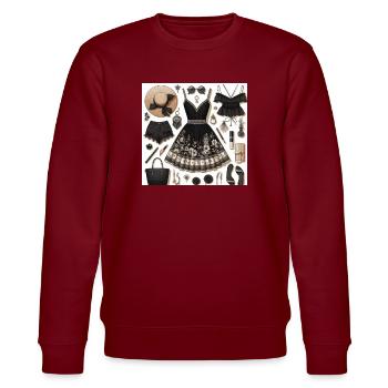 Black look. - Stanley/Stella CHANGER Unisex Organic Sweatshirt - burgundy - Front - Nik (191cm) & Marisol (170cm)