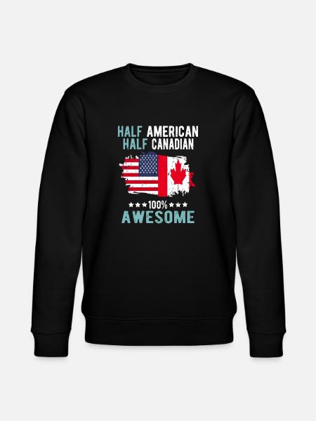 Halb Amerikaner Halb Kanadier - Stanley/Stella Unisex Bio-Sweatshirt CHANGER  - Schwarz
