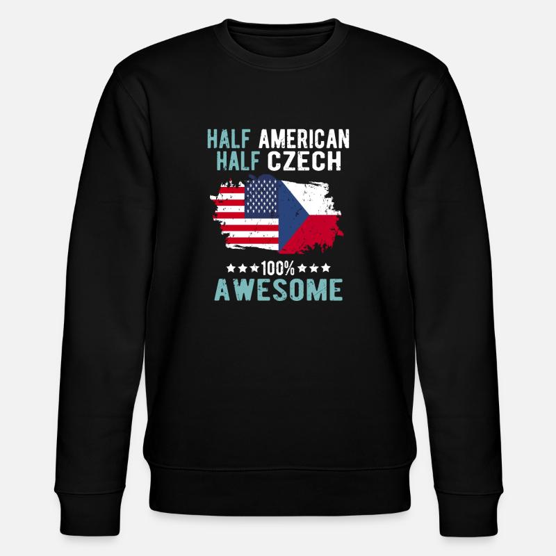 Half American Half Czech - Stanley/Stella CHANGER Unisex Organic Sweatshirt - black