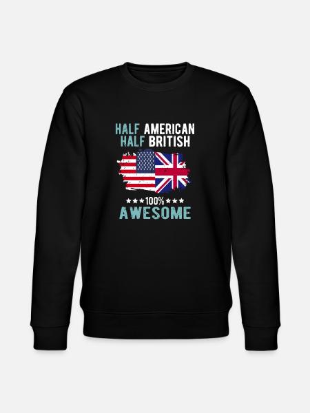 Half American Half British - Stanley/Stella CHANGER Unisex Organic Sweatshirt - black