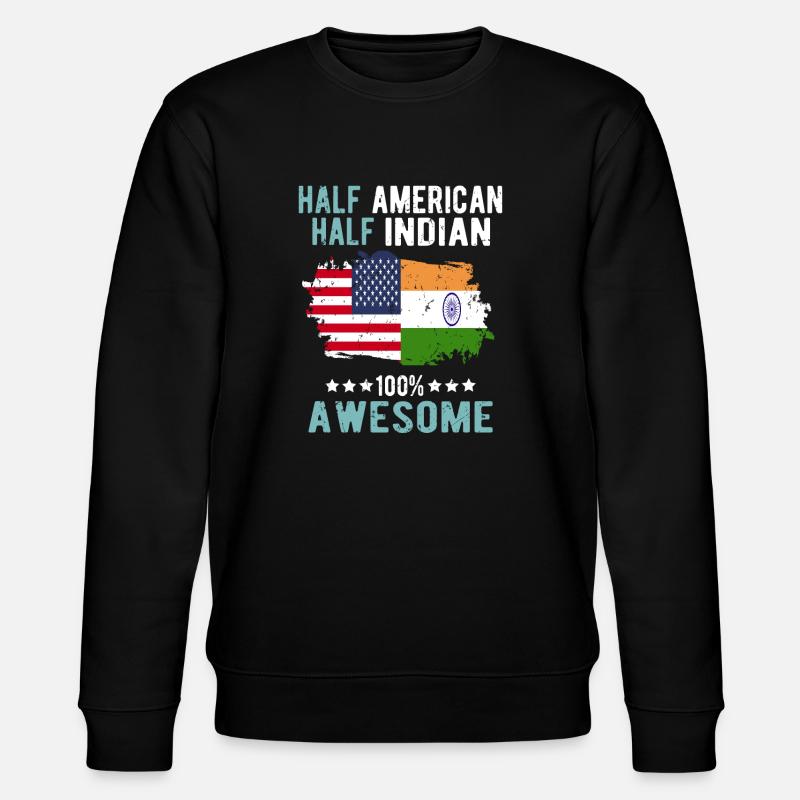 Half American, half Indian - Stanley/Stella CHANGER Unisex Organic Sweatshirt - black