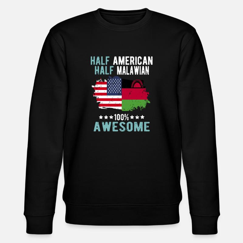 Halb Amerikaner Halb Malawi - Stanley/Stella Unisex Bio-Sweatshirt CHANGER - Schwarz