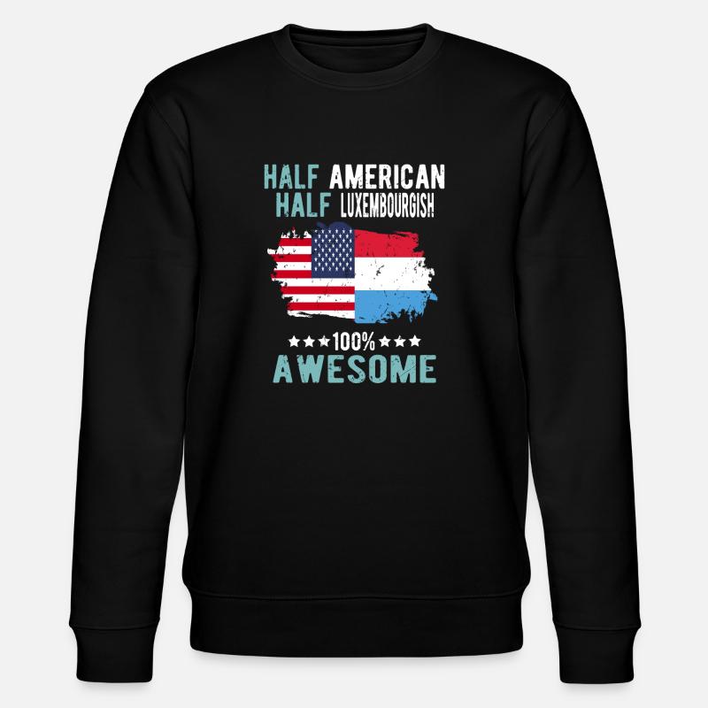 Half American Half Luxembourger - Stanley/Stella CHANGER Unisex Organic Sweatshirt - black