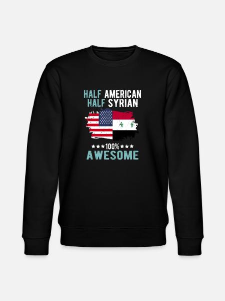 Half American, half Syrian - Stanley/Stella CHANGER Unisex Organic Sweatshirt - black