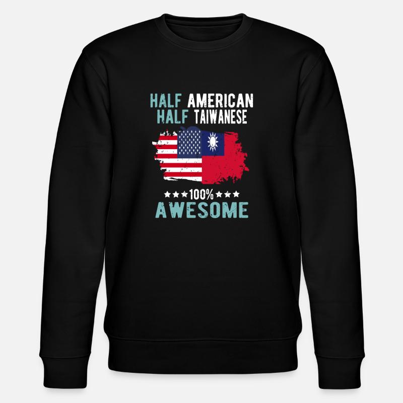 Half American Half Taiwanese - Stanley/Stella CHANGER Unisex Organic Sweatshirt - black