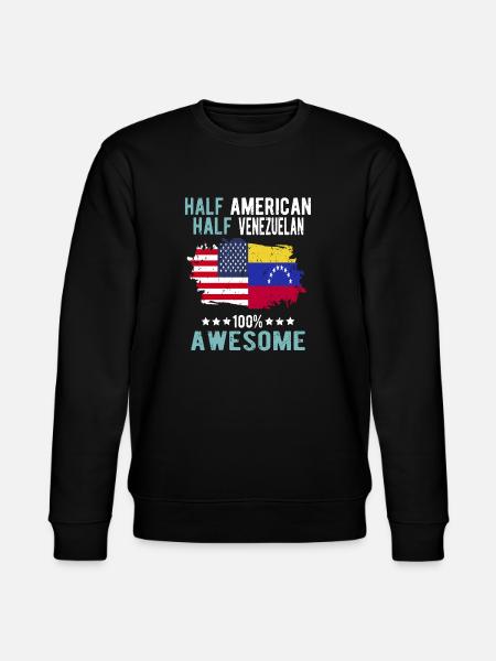 Half American Half Venezuelan - Stanley/Stella CHANGER Unisex Organic Sweatshirt - black