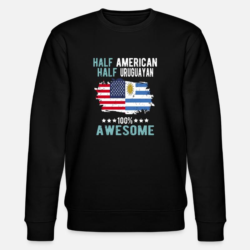 Half American Half Uruguayan - Stanley/Stella CHANGER Unisex Organic Sweatshirt - black