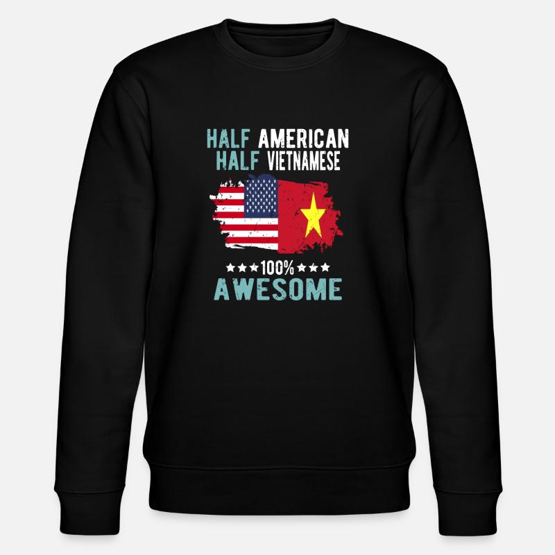 Half American Half Vietnamese - Stanley/Stella CHANGER Unisex Organic Sweatshirt - black