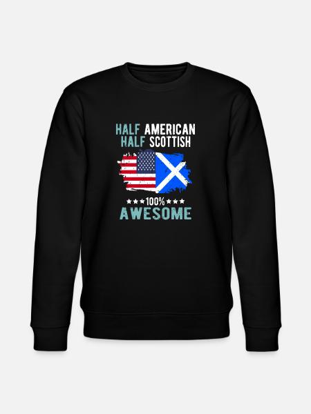 Half American Half Scotsman - Stanley/Stella CHANGER Unisex Organic Sweatshirt - black