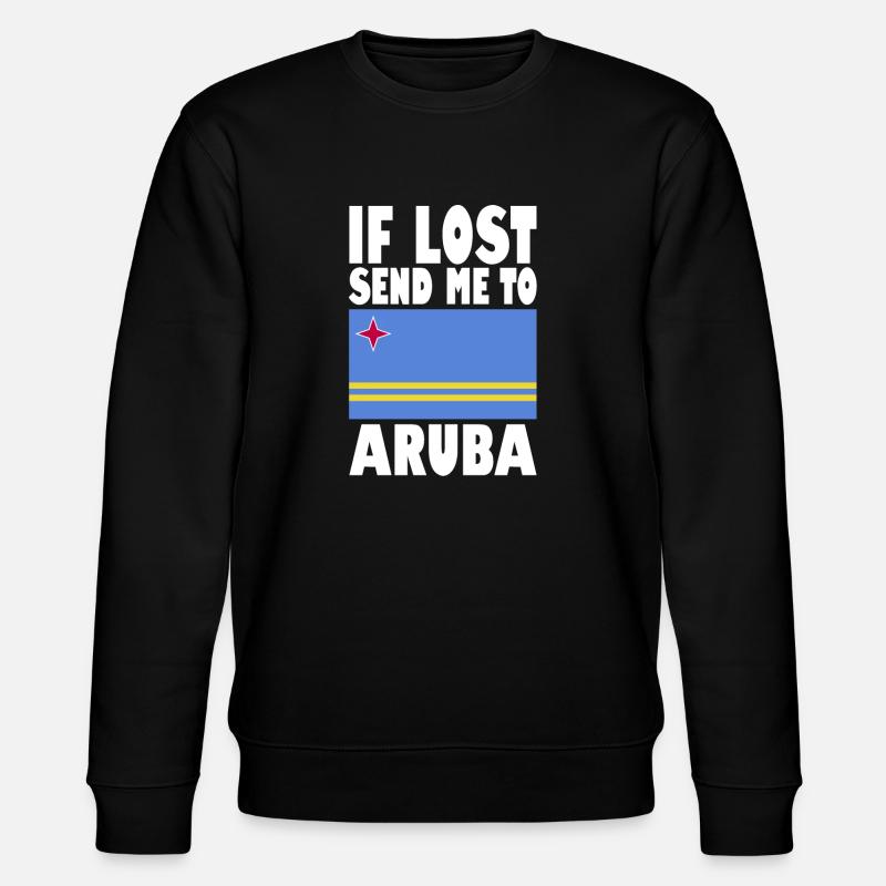 Aruba Flag Saying - Stanley/Stella CHANGER Unisex Organic Sweatshirt - black