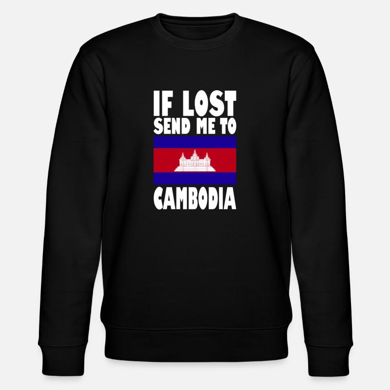 Cambodia Flag Saying - Stanley/Stella CHANGER Unisex Organic Sweatshirt - black