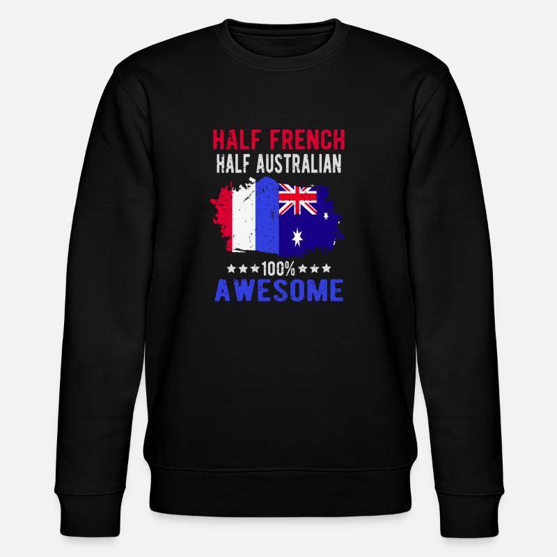 Half French Half Australian - Stanley/Stella CHANGER Unisex Organic Sweatshirt - black