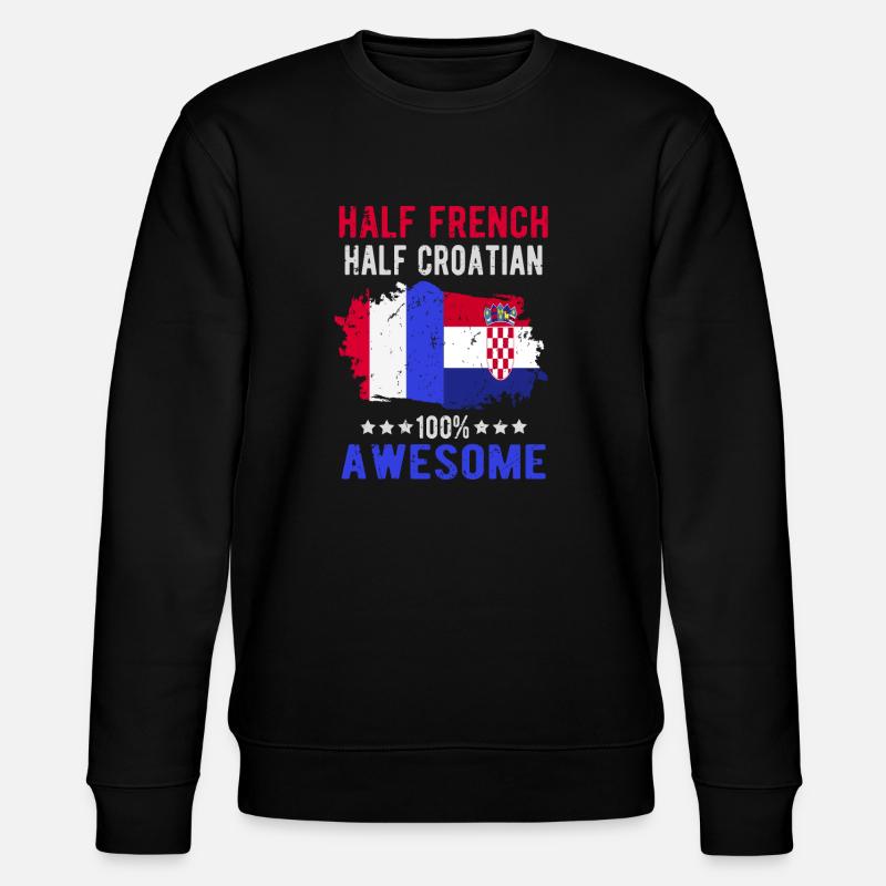 Half French Half Croat - Stanley/Stella CHANGER Unisex Organic Sweatshirt - black