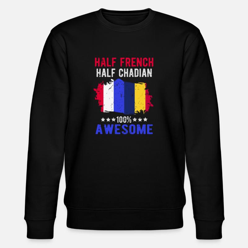 Half French Half Chader - Stanley/Stella CHANGER Unisex Organic Sweatshirt - black