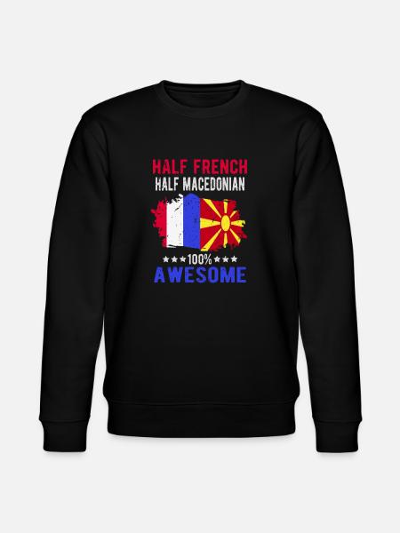 Half French Half Macedonian - Stanley/Stella CHANGER Unisex Organic Sweatshirt - black