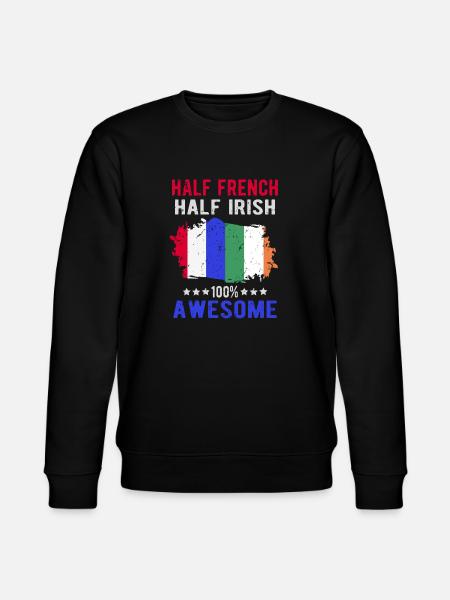 Half French Half Irish - Stanley/Stella CHANGER Unisex Organic Sweatshirt - black