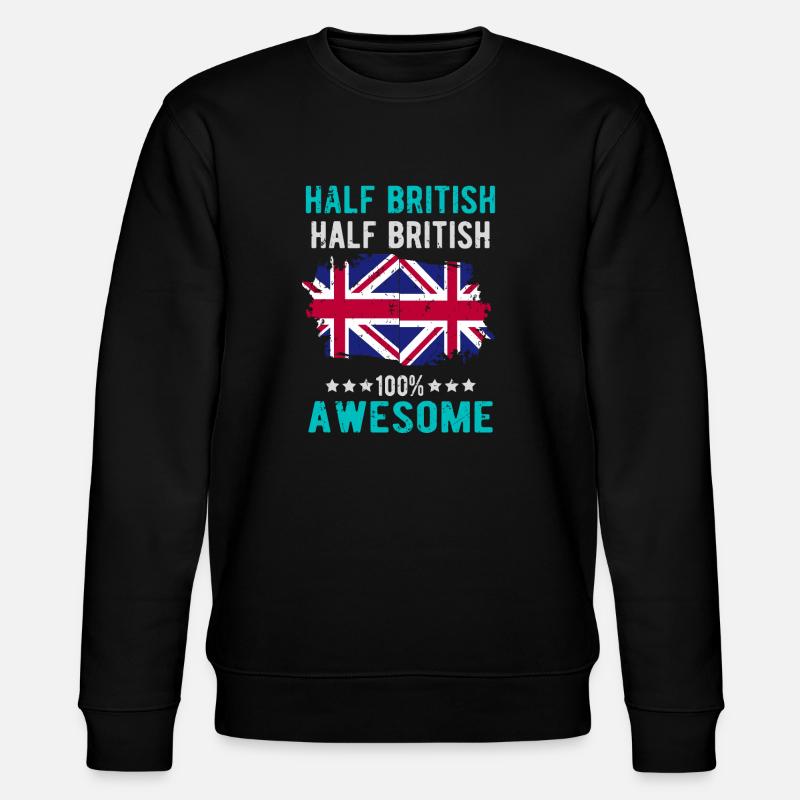 Half British Half British - Stanley/Stella CHANGER Unisex Organic Sweatshirt - black
