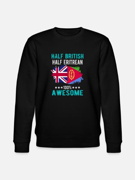 Half British Half Eritrean - Stanley/Stella CHANGER Unisex Organic Sweatshirt - black