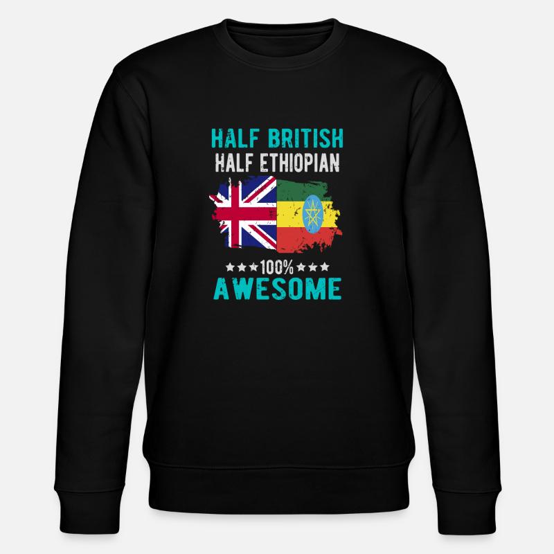 Half British Half Ethiopian - Stanley/Stella CHANGER Unisex Organic Sweatshirt - black
