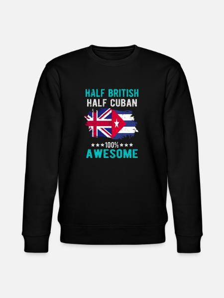 Half British Half Cuban - Stanley/Stella CHANGER Unisex Organic Sweatshirt - black
