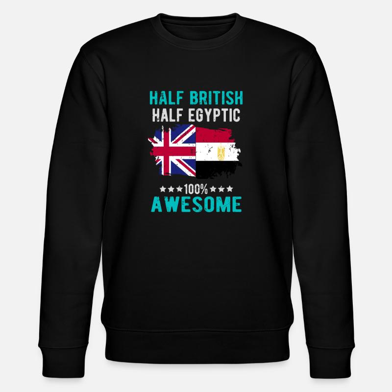 Halb Brite Halb Ägypter - Stanley/Stella Unisex Bio-Sweatshirt CHANGER - Schwarz