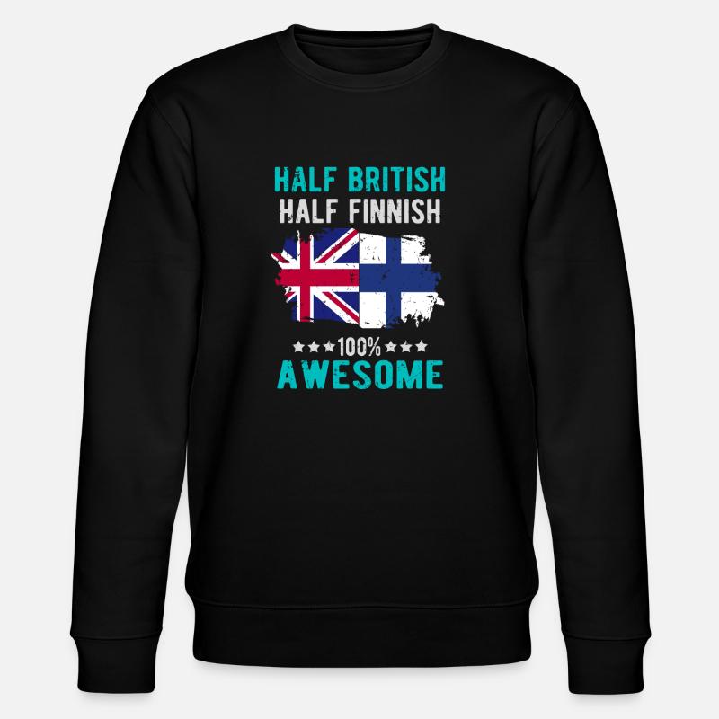 Halb Brite Halb Finne - Stanley/Stella Unisex Bio-Sweatshirt CHANGER  - Schwarz