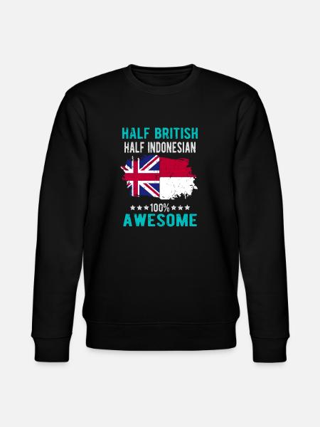 Half British Half Indonesian - Stanley/Stella CHANGER Unisex Organic Sweatshirt - black