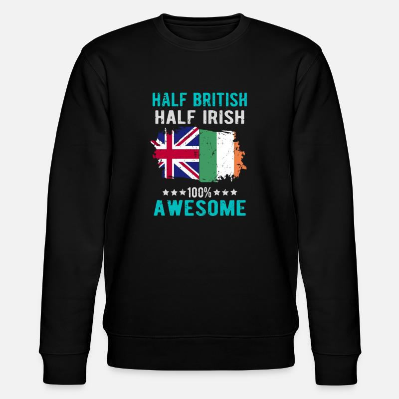 Halb Brite Halb Ire - Stanley/Stella Unisex Bio-Sweatshirt CHANGER  - Schwarz