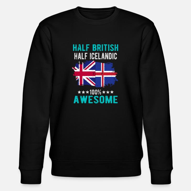 Halb Brite Halb Isländer - Stanley/Stella Unisex Bio-Sweatshirt CHANGER  - Schwarz