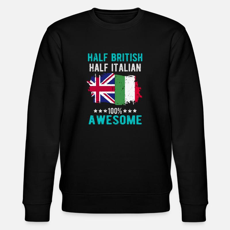 Halb Brite Halb Italiener - Stanley/Stella Unisex Bio-Sweatshirt CHANGER  - Schwarz
