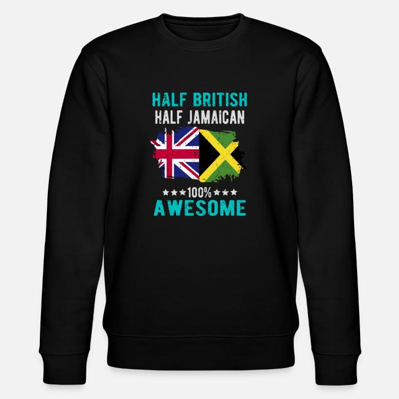 Half British Half Jamaican - Stanley/Stella CHANGER Unisex Organic Sweatshirt - black