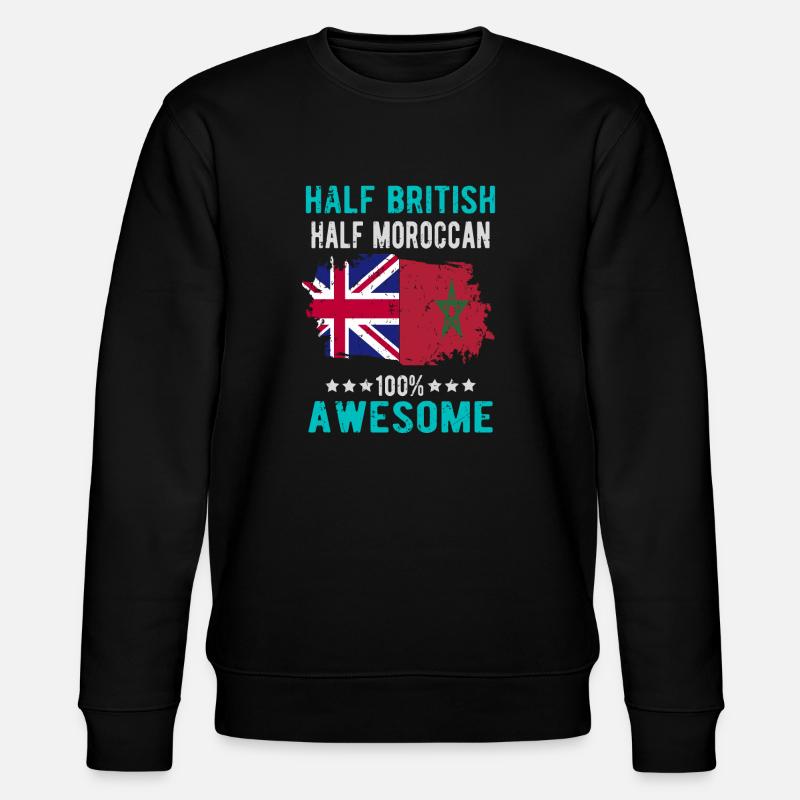 Half British Half Moroccan - Stanley/Stella CHANGER Unisex Organic Sweatshirt - black