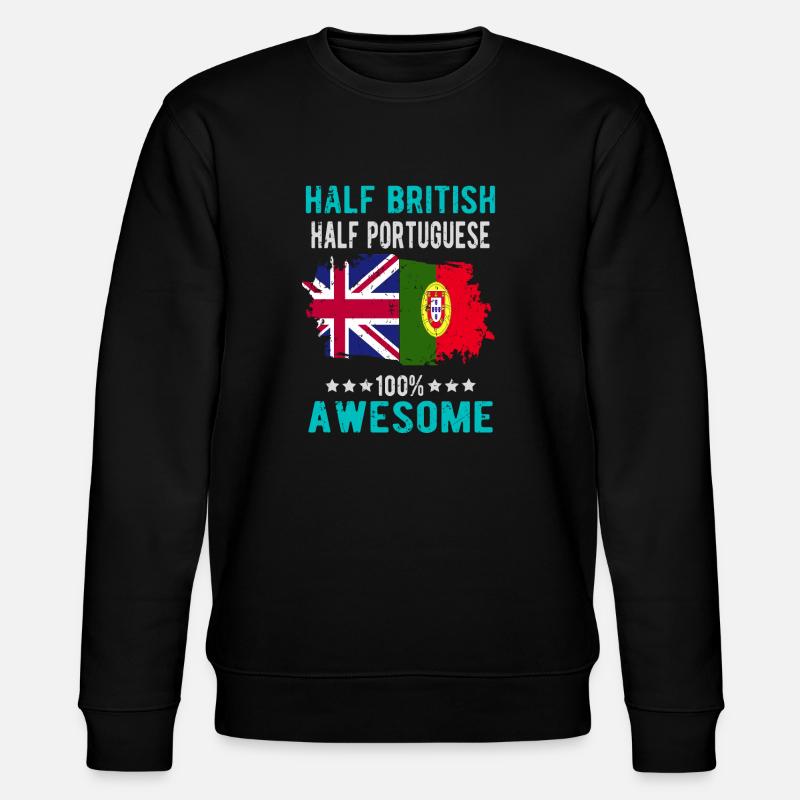 Halb Brite Halb Portugiese - Stanley/Stella Unisex Bio-Sweatshirt CHANGER - Schwarz