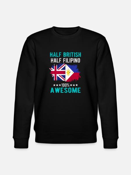 Half British Half Filipino - Stanley/Stella CHANGER Unisex Organic Sweatshirt - black