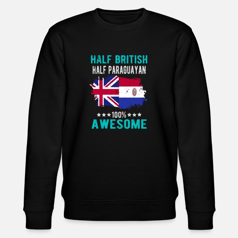 Half British Half Paraguayan - Stanley/Stella CHANGER Unisex Organic Sweatshirt - black