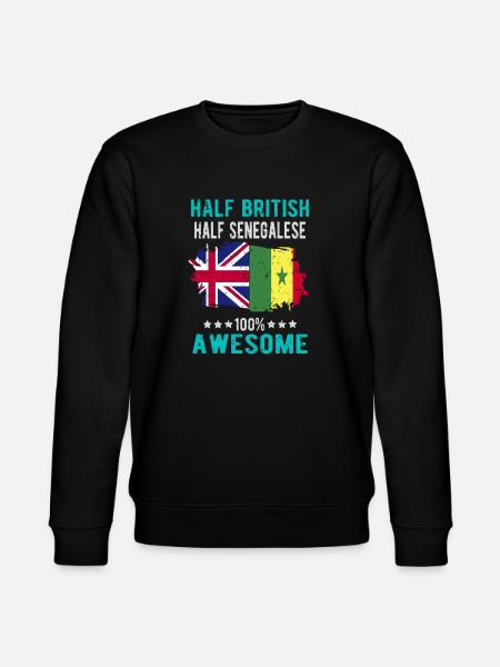 Half British Half Senegalese - Stanley/Stella CHANGER Unisex Organic Sweatshirt - black