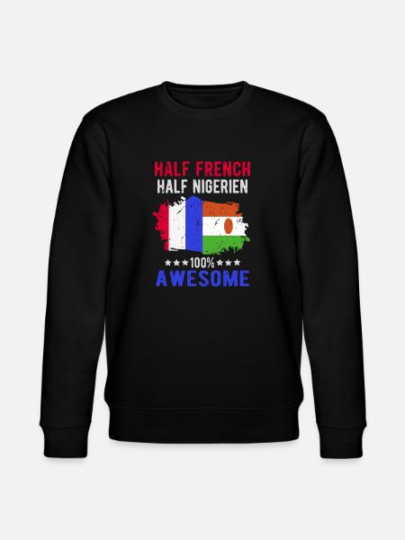 Half French Half Nigrer - Stanley/Stella CHANGER Unisex Organic Sweatshirt - black
