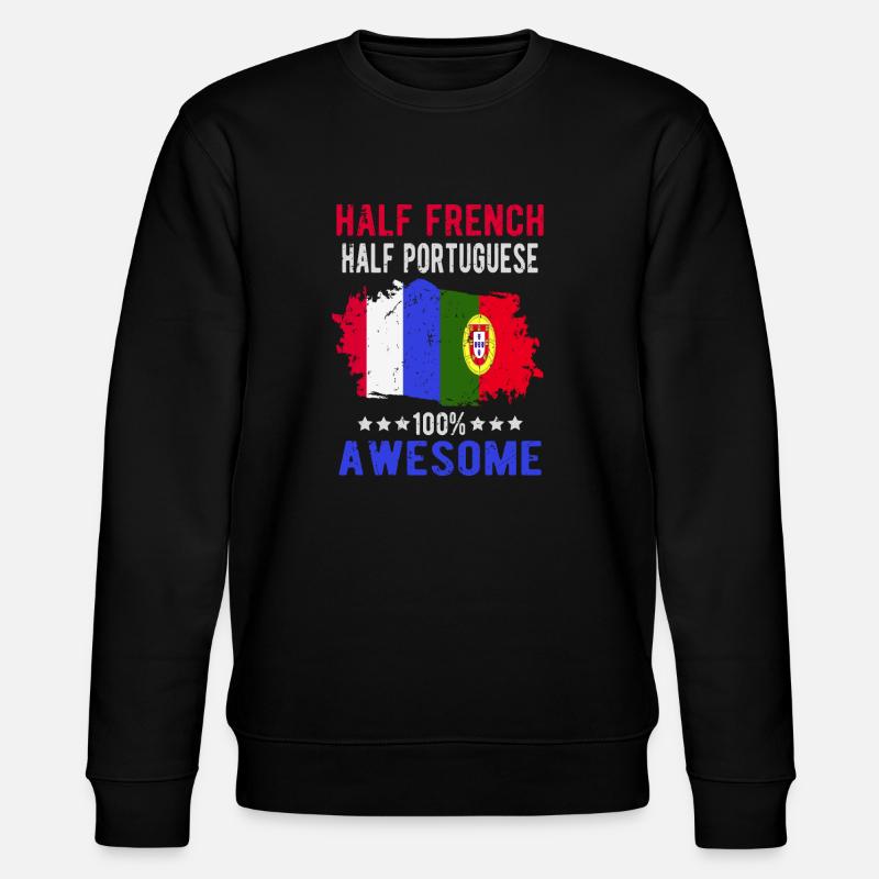 Moitié Français moitié portugais - Sweat bio CHANGER Stanley/Stella Unisexe - noir