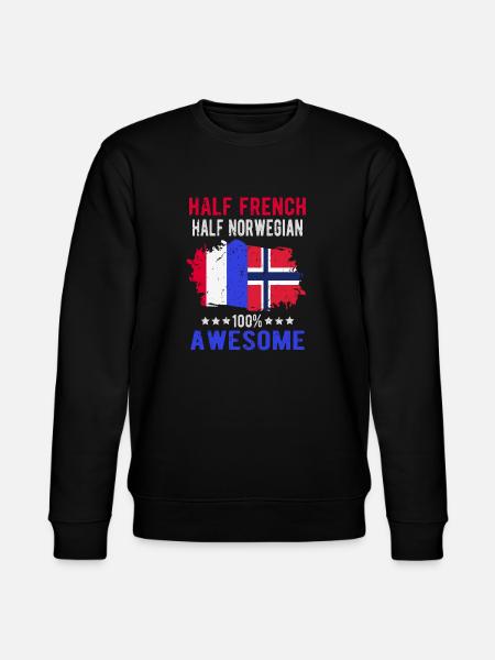 Half French Half Norwegian - Stanley/Stella CHANGER Unisex Organic Sweatshirt - black