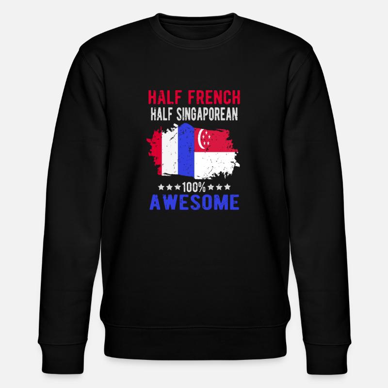 Moitié Français moitié singapourien - Sweat bio CHANGER Stanley/Stella Unisexe - noir