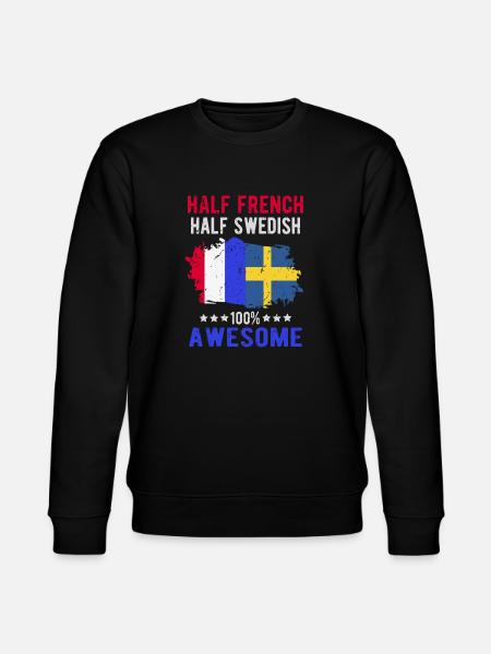 Halb Franzose Halb Schwede - Stanley/Stella Unisex Bio-Sweatshirt CHANGER  - Schwarz