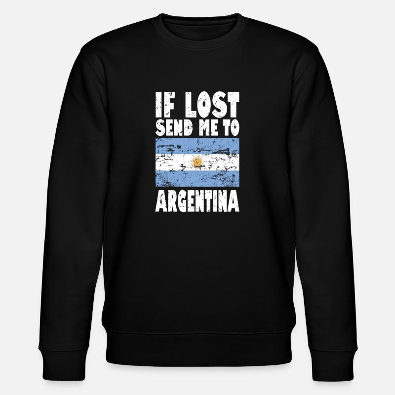 Argentina Flag Saying - Stanley/Stella CHANGER Unisex Organic Sweatshirt - black