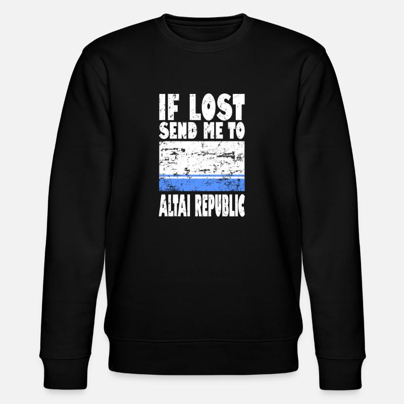 Altai Republic Flag Saying - Stanley/Stella CHANGER Unisex Organic Sweatshirt - black