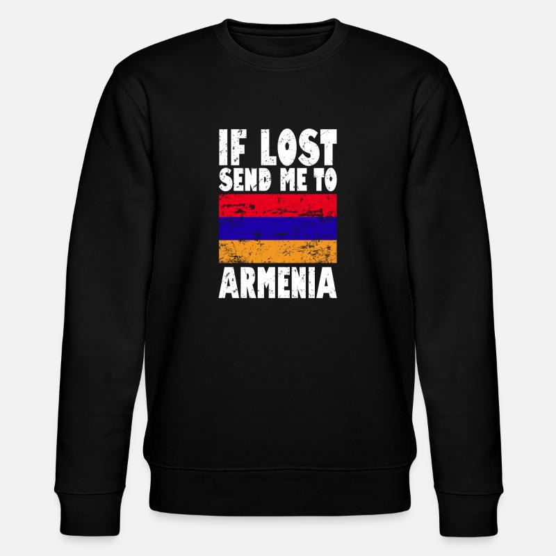 Armenia Flag Saying - Stanley/Stella CHANGER Unisex Organic Sweatshirt - black