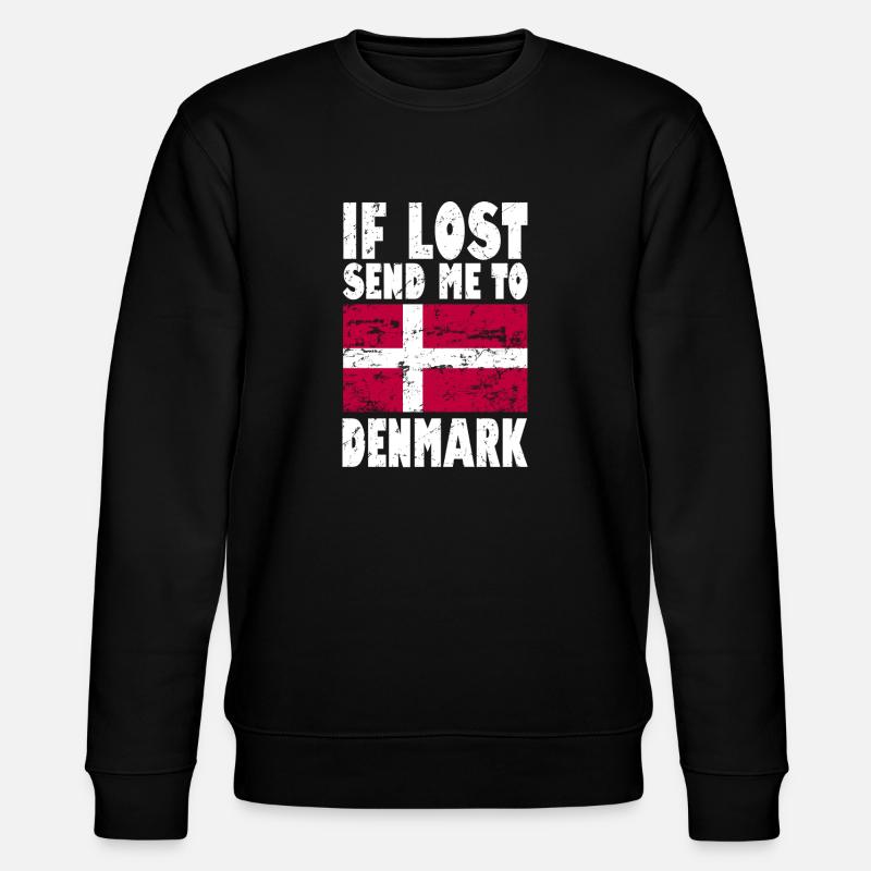 Denmark Flag Saying - Stanley/Stella CHANGER Unisex Organic Sweatshirt - black