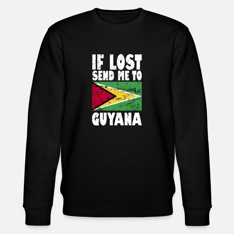 Guyana Flag Saying - Stanley/Stella CHANGER Unisex Organic Sweatshirt - black