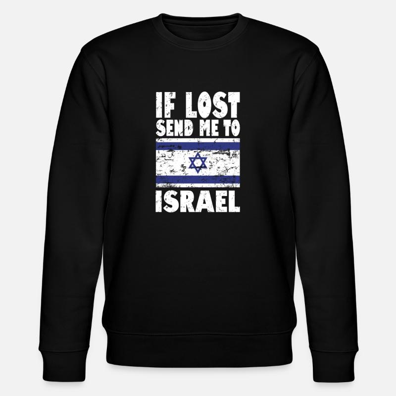 Isreal Flag Saying - Stanley/Stella CHANGER Unisex Organic Sweatshirt - black