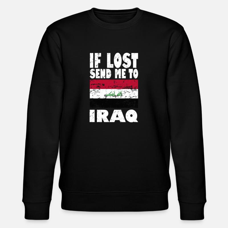 Iraq Flag Slogan - Stanley/Stella CHANGER Unisex Organic Sweatshirt - black
